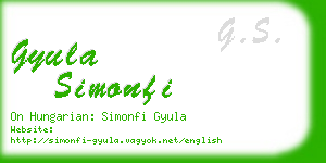 gyula simonfi business card